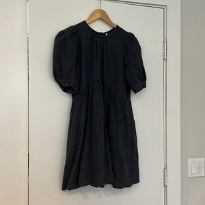 &merci navy peyton puff flare dress women’s M